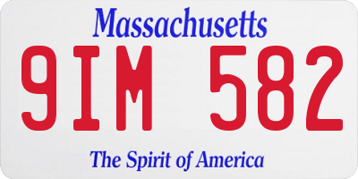 MA license plate 9IM582