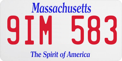 MA license plate 9IM583