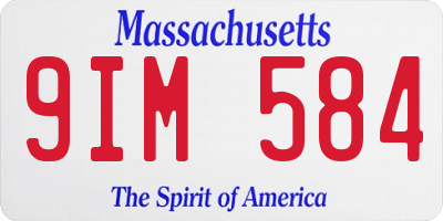 MA license plate 9IM584