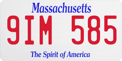 MA license plate 9IM585