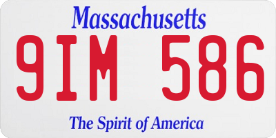 MA license plate 9IM586
