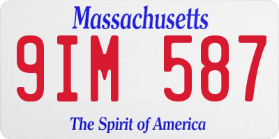 MA license plate 9IM587