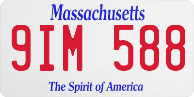 MA license plate 9IM588