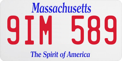 MA license plate 9IM589