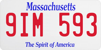 MA license plate 9IM593