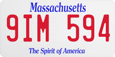 MA license plate 9IM594