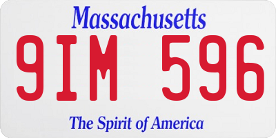 MA license plate 9IM596