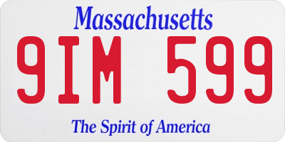 MA license plate 9IM599