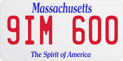 MA license plate 9IM600