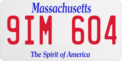 MA license plate 9IM604