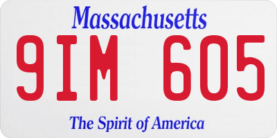 MA license plate 9IM605
