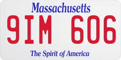 MA license plate 9IM606