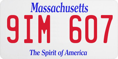 MA license plate 9IM607