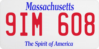 MA license plate 9IM608