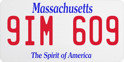 MA license plate 9IM609