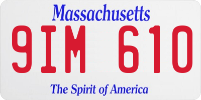 MA license plate 9IM610
