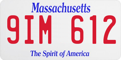 MA license plate 9IM612