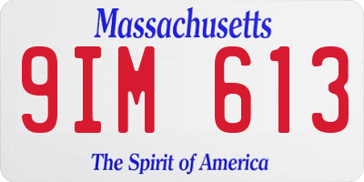 MA license plate 9IM613