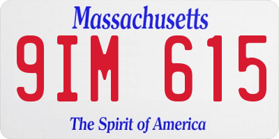 MA license plate 9IM615