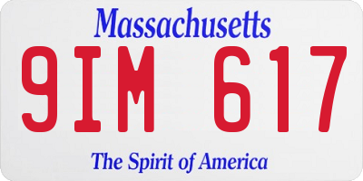 MA license plate 9IM617