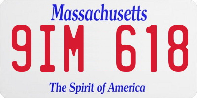 MA license plate 9IM618