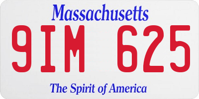 MA license plate 9IM625