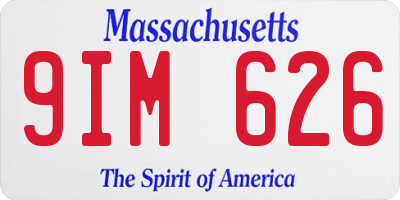 MA license plate 9IM626