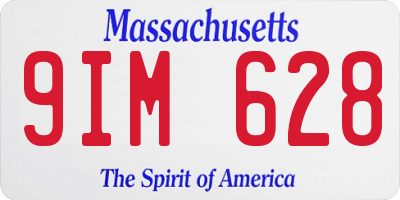 MA license plate 9IM628