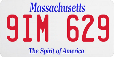 MA license plate 9IM629