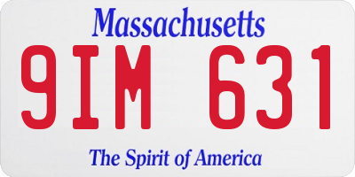 MA license plate 9IM631
