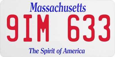 MA license plate 9IM633