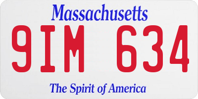 MA license plate 9IM634