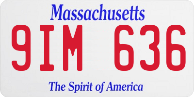 MA license plate 9IM636