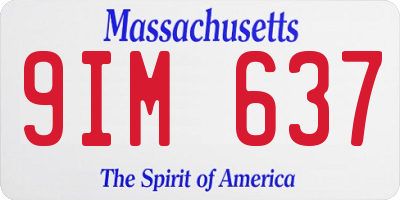 MA license plate 9IM637