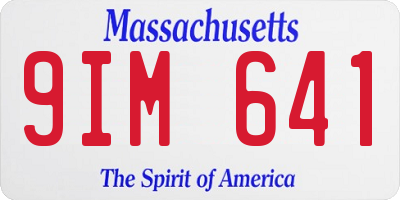 MA license plate 9IM641