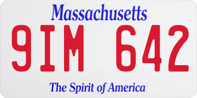 MA license plate 9IM642