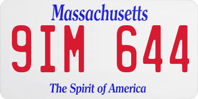 MA license plate 9IM644