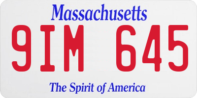 MA license plate 9IM645