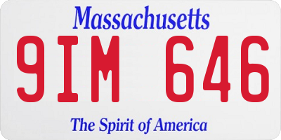 MA license plate 9IM646