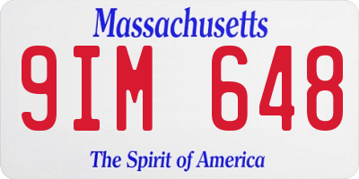MA license plate 9IM648
