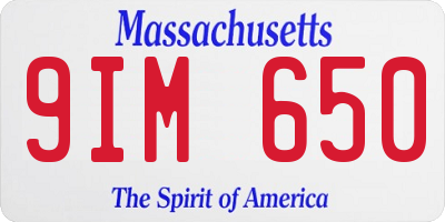 MA license plate 9IM650