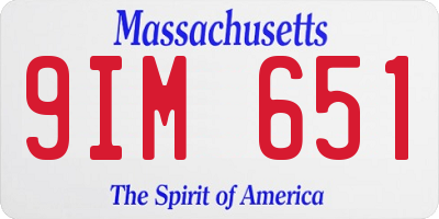 MA license plate 9IM651