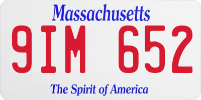 MA license plate 9IM652