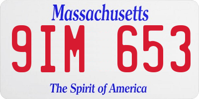 MA license plate 9IM653