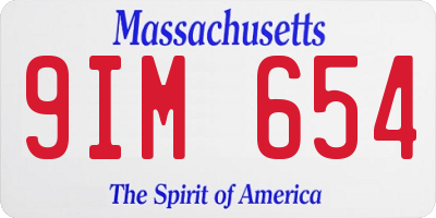 MA license plate 9IM654