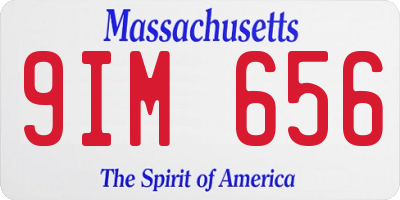 MA license plate 9IM656