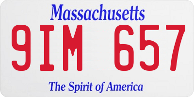 MA license plate 9IM657