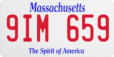 MA license plate 9IM659
