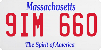 MA license plate 9IM660
