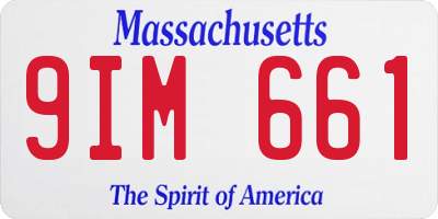 MA license plate 9IM661